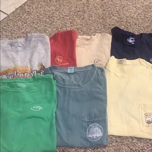 Lot of seven shirts, various brands, adult small.